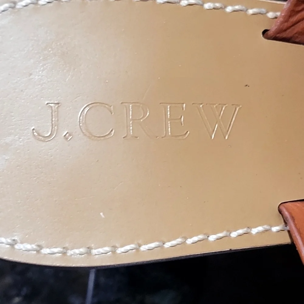 J. Crew Size 7 Leather Upper Slip On Chunky Heel Shoes Mule